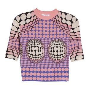 paco rabanne x Fondation Vasarely Jacquard Geo Print Crop Top - Size Small